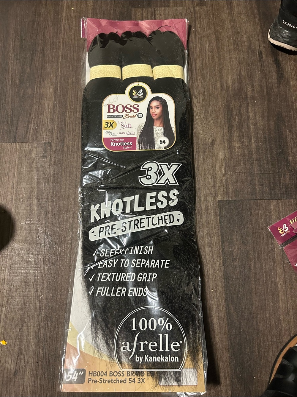 BOSS Knotless Pre-Stretched Braiding Hair - Black (3X, 54")